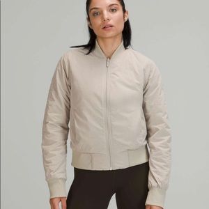 Lululemon cotton non-stop bomber jacket in raw linen